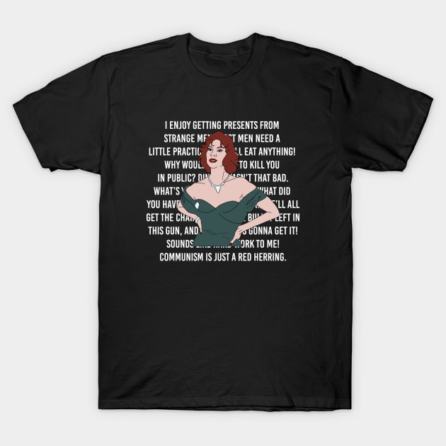 Miss Scarlet's Clue Quotes T-Shirt by thecompassrose